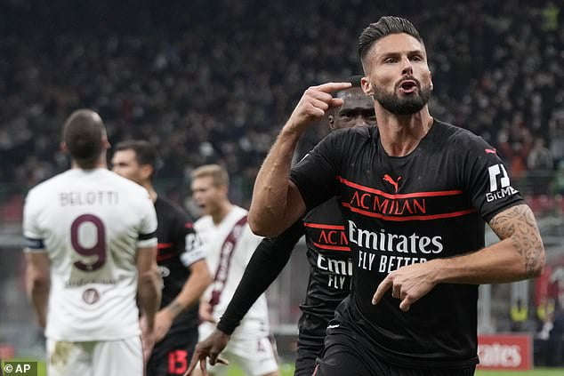 Hasil AC Milan vs Torino: Oliver Giroud Cetak Gol Tunggal Rossoneri