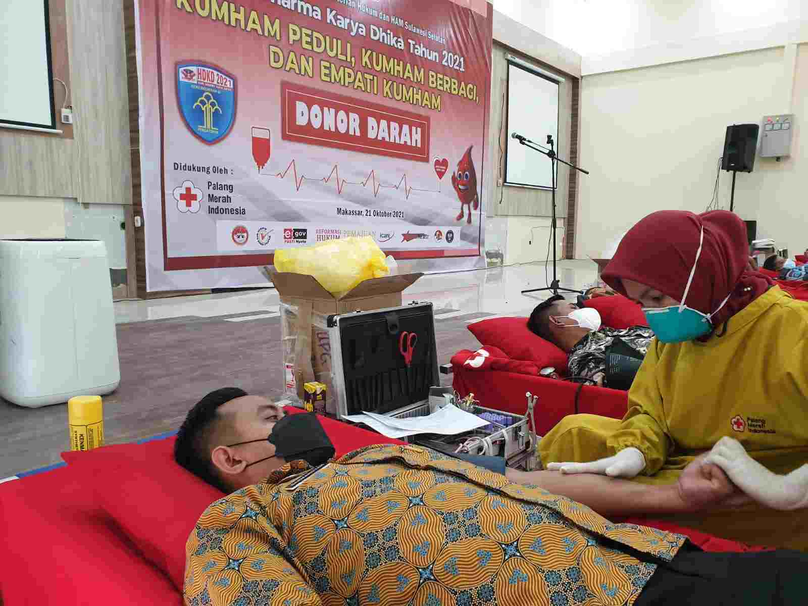 Semarak HDKD Tahun 2021, Rutan Kelas I Makassar Donor Darah