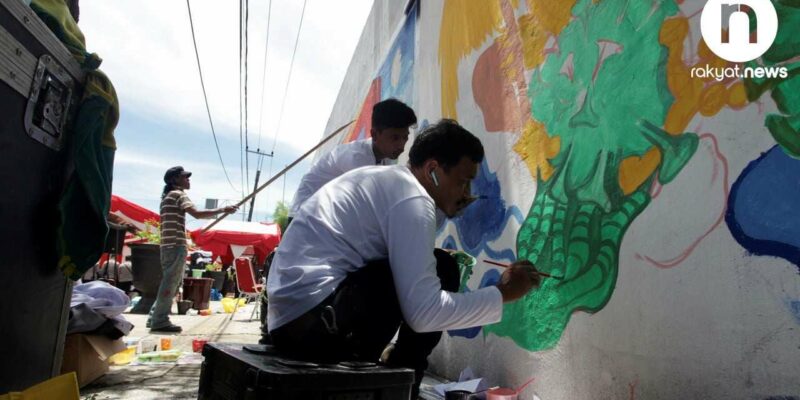 Kegiatan Bhayangkara Mural Festival tersebut dilaksanakan serentak disetiap Kepolisian Daerah seluruh Indonesia. Fahrur Rasyid/ rakyat.news