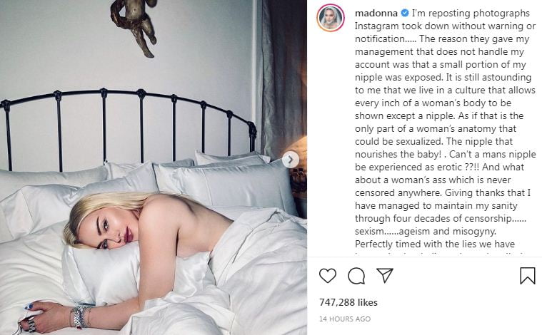 Foto Telanjang Dihapus, Madonna Kecam Instagram