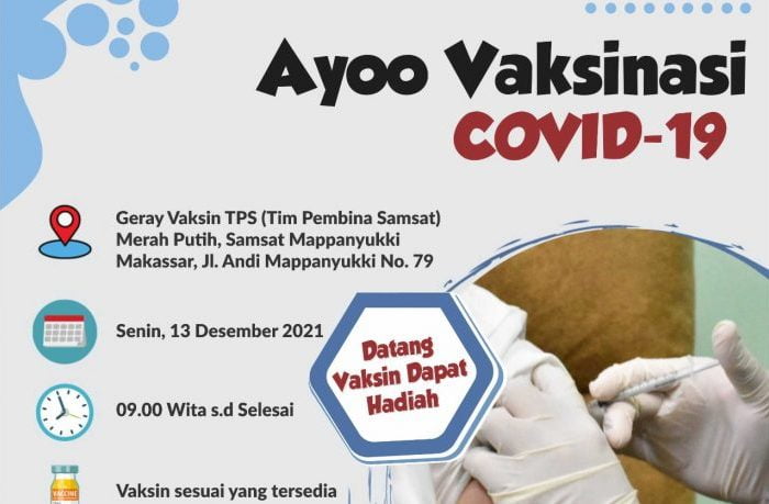 Vaksinasi Covid-19 Berhadiah di Samsat Makassar