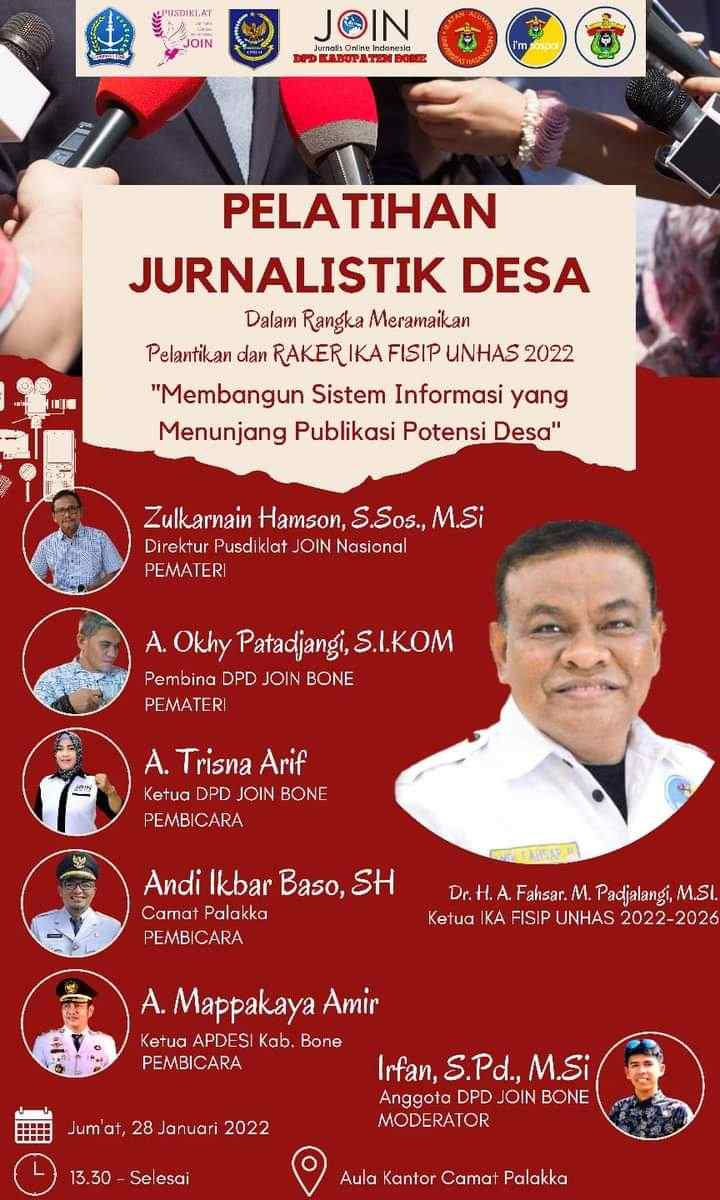 IKA Fisip Unhas Kolaborasi JOIN Bone Gelar Pelatihan Jurnalistik Desa