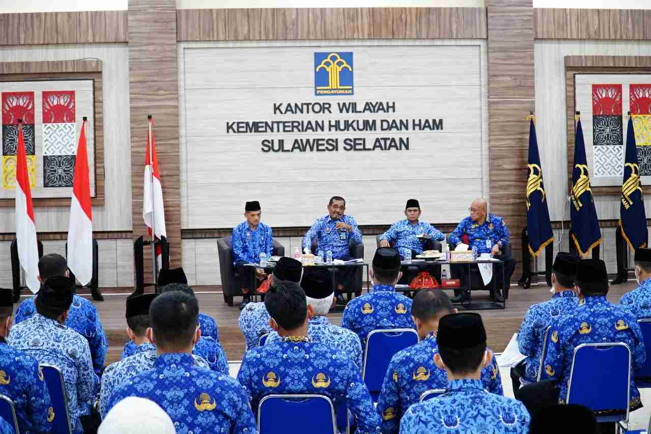 Petinggi Kanwil Kemenkumham Sulsel Evaluasi Kinerja UPT Kabupaten/Kota