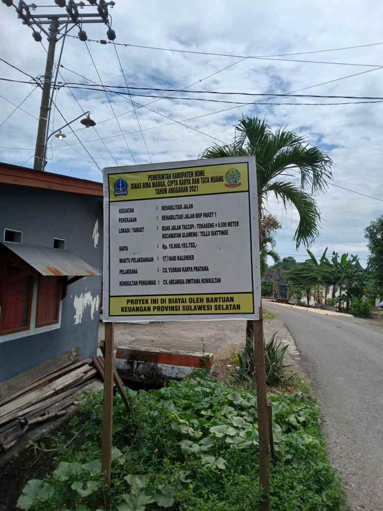 Pekerjaan Jalan Taccipi-Tokkaseng Belum Rampung, Kontraktor Terancam Putus Kontrak
