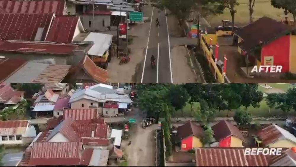 Ruas jalan Boro yang berada di Desa Rumbia, Kecamatan Rumbia, Kabupaten Jeneponto