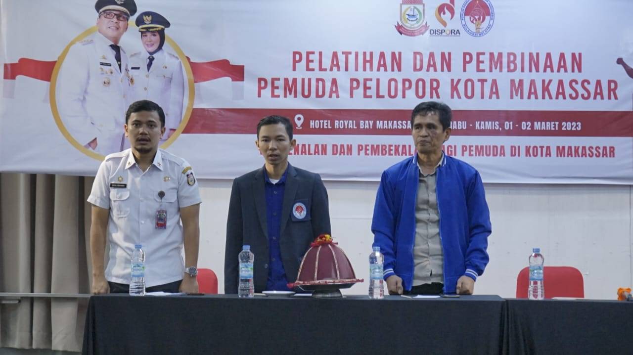 Pelatihan dan Pembinaan Pemuda Pelopor kota Makassar dibuka Kepala Bidang Kepemudaan Dispora Makassar, Bryan Brahman Ramadhan. (Foto/ist.)