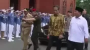 Hadiri Peresmian Graha Utama Akmil Magelang, Jokowi Disambut Prabowo
