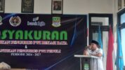 Ketua PWI Bekasi Raya Ade Muksin Saat Memberikan Sambutan Dalam Acara Tasyakuran Pelantikan Pengurus PWI Bekasi Raya dan PWI Peduli Periode 2024 2027