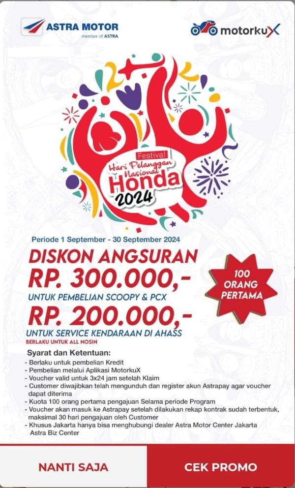 Festival Harpelnas 2024 Asmo Sulsel Promo Bagi 100 Orang Pertama