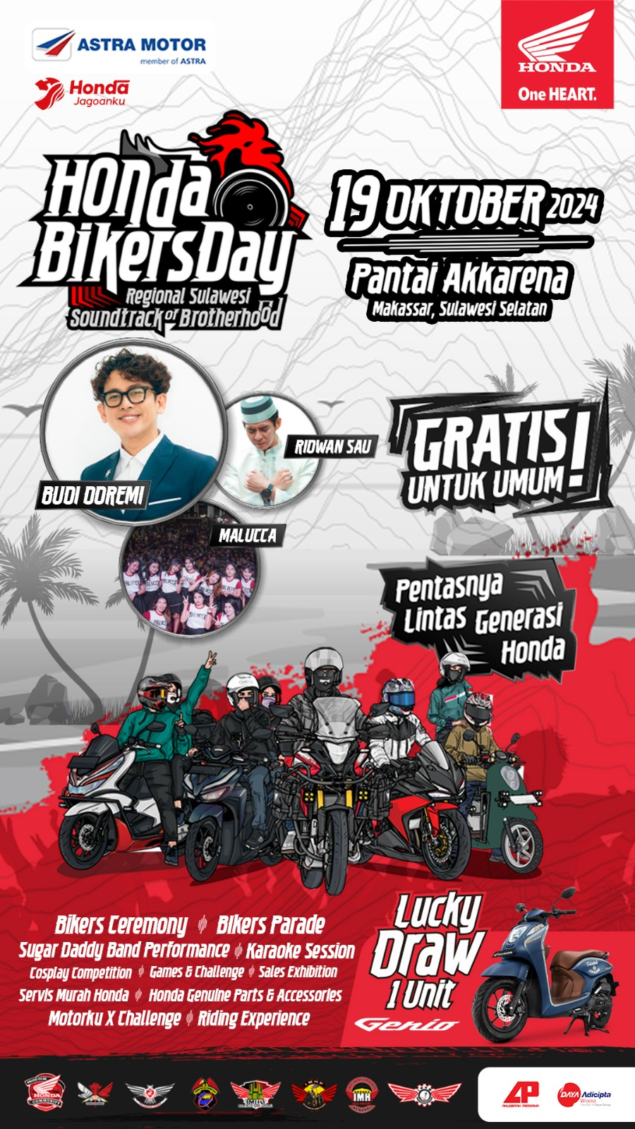 Honda Bikers Day Regional Sulawesi Soundtrack of Brotherhood Hadir