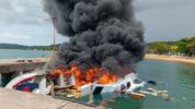 Speedboat Yang Ditumpangi Cagub Malut Benny Laos Terbakar