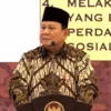 Pesiden Prabowo Subianto Saat Berpidato Dalam Acara Musyawarah Perencanaan Pembangunan Nasional (Musrenbangnas) RPJMN 2025-2029