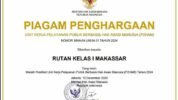 Piagam Penghargaan Unit Kerja Pelayanan Publik Berbasis Hak Asasi Manusia (P2HAM)