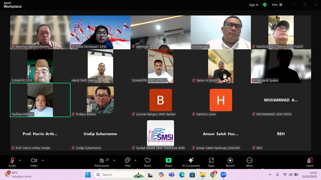 Forum Group Discussion (FGD) dan Rapat Koordinasi Tim Riset Sejarah Biografi RM Margono Djojohadikoesoemo Digelar Secara Virtual Melalui Zoom Meeting