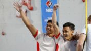 Atlet Panjat Tebing Indonesia Verddriq Leonardo (Kanan) dan Kiromal Katibin (Kiri)