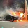 Mobil Terbakar di Jalan Metro Tanjung Bunga, Diduga Korsleting Mesin