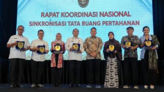Rapat Koordinasi Nasional Sinkronisasi Tata Ruang Pertahanan di Surabaya, Rabu (12/11/2025).